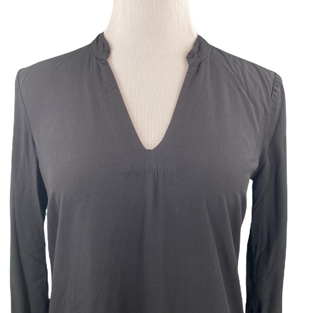Splendid Classic Black Oversized V-Neck Blouse - Picture 2 of 10
